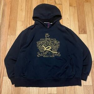 Rocawear Black Hoodie with Gold Crest Emblem